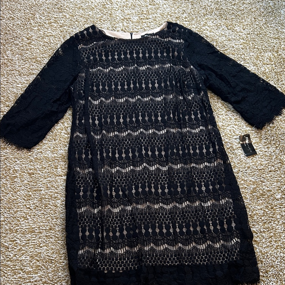 Elegant Black Lace Midi Dress
